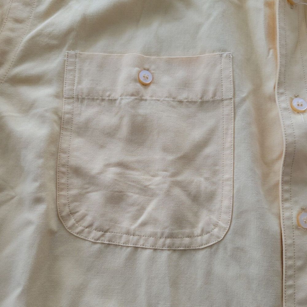Oleg Cassini Shirt‎ Mens  Yellow Long Sleeve Button Down Casual Lightweight - Picture 5 of 8